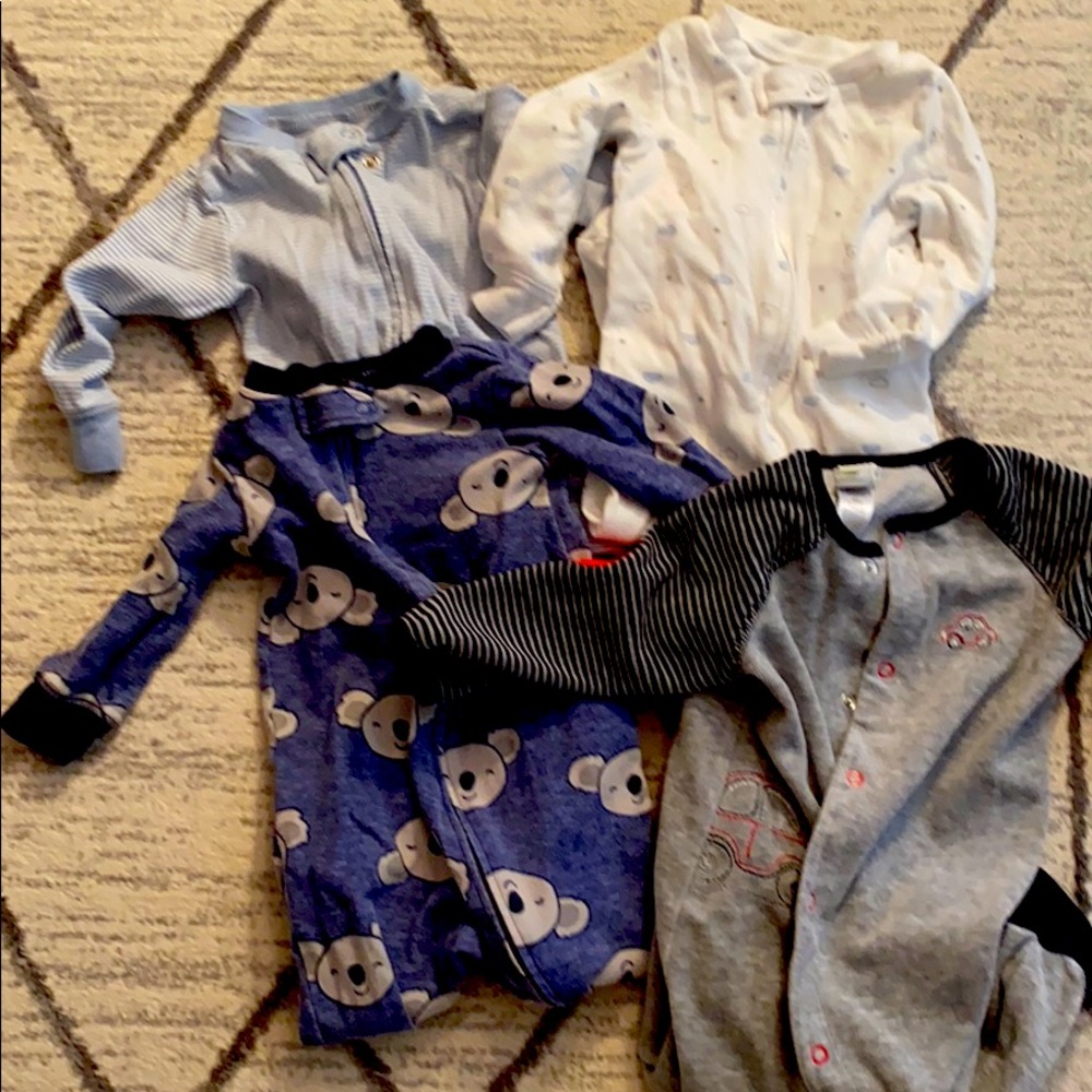 Bundle of 9 months footie pajamas
